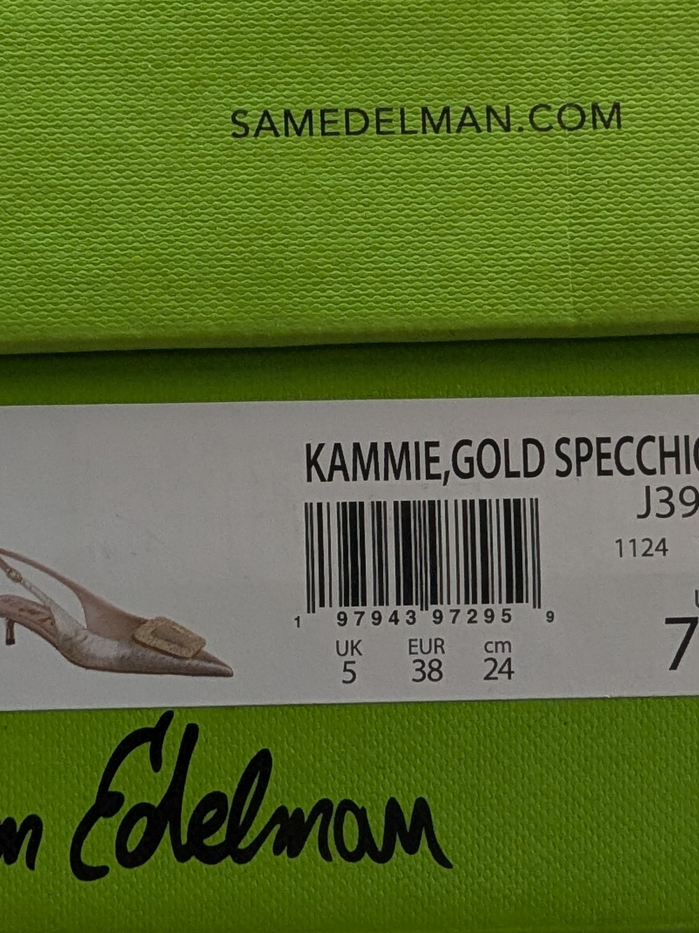 Sam Edelman Metallic Gold Embellished Slip-On Flat - Picture 6 of 7